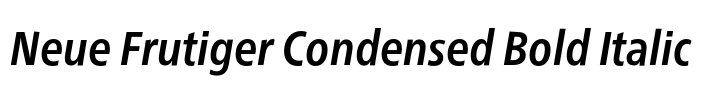 Neue Frutiger Pro Condensed Bold Italic